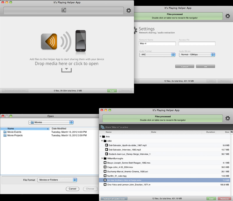 Desktop Helper App Screens